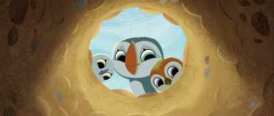 He must be digging
reallyfar. - Puffin Rock and the New Friends