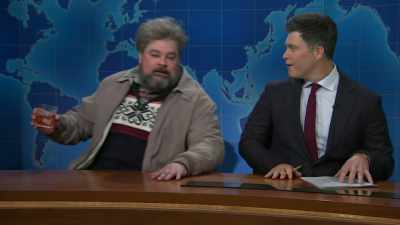 ‫He is our buddy.
‫Totally, yes.
‫I will say sometimes he can - SNL50: The Anniversary Special