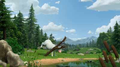 He pawed the ground and whinnied.
(whinnying) - Zog and the Flying Doctors