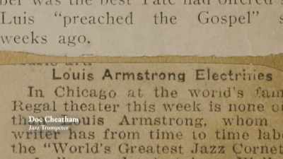 He played 30
or 50 high notes, high C's, - Louis Armstrong's Black & Blues