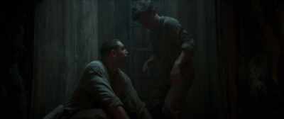 He protests his innocence.
"I was having a crap. - The War Below
