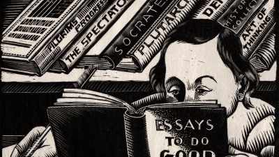 He read articles
from "The Spectator," - Benjamin Franklin