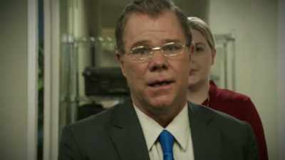 He realizes that he was
the one being played. - History's Greatest Heists with Pierce Brosnan