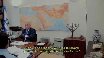 He says it himself!  “We must reward
Netanyahu for everything he does for us.” - The Bibi Files