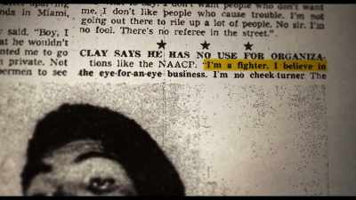 He says that,
"I don't believe in non-violence." - Blood Brothers: Malcolm X and Muhammad Ali