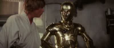 He says the restraining bolt has short-circuited his recording system. - Star Wars: Episode IV   A New Hope