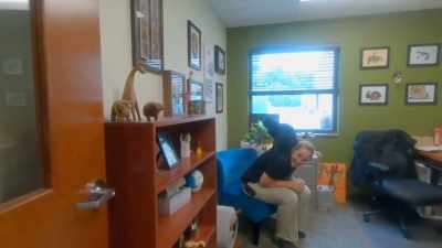 He seems pretty comfortable, I
can hear him purring from here. - Secrets of the Zoo