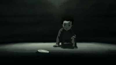 He sees something glinting
in the darkness around him. - Life, Animated