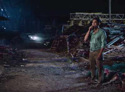 He stares at the moonlight until
a fast-approaching vehicle appears. - Leonor Will Never Die