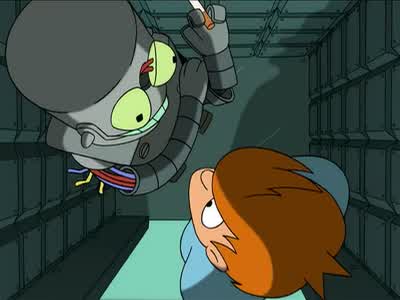 He thinks he's a lunchroom worker. - Futurama