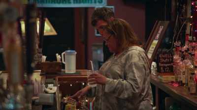 He thought that greeting
Tricia with a drink - The Rehearsal