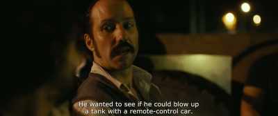 He wants to blow up the tank
use a remote control car. - 15 Minutes of War