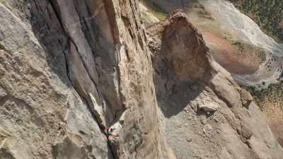 He was, like, standing on
a ledge clipped into a bolt, - Edge of the Earth