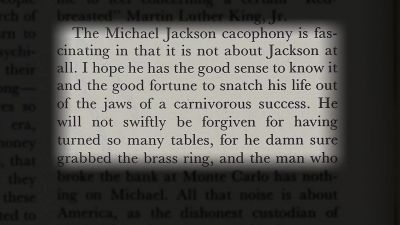 "He will not swiftly be forgiven for having turned so many tables, - Bad 25