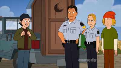 Heated seat,
scented hand sanitizer, - Corner Gas Animated