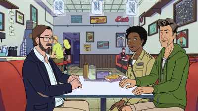 HEATHER: First, he brings
his own barbecue sauce - Dicktown
