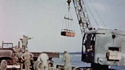 Heavy machinery will pave
America's new stepping stone - The Pacific War in Color
