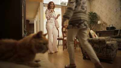 Heels off, before you stand
on the poor cat with your lethal weapons. - Just Friends