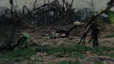 
(helicopter blades stop beating)
 - The Vietnam War
