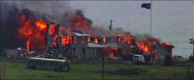 (helicopter whirring)
(flames burning) - War Game