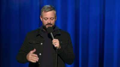 -[helicopter whirring]
-My wife and I… - Nate Bargatze: The Greatest Average American