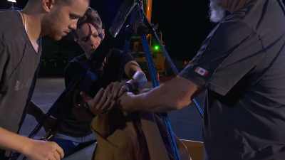 He'll be lifted up 140 feet - America's Got Talent: Extreme