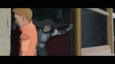 -…two…
-No-- Boo! I'm a ghost. Heh heh heh. - Nimona