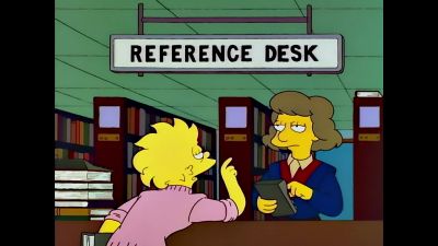Hello. I need "Ecosystem
of the Marsh" by Thompson. - The Simpsons
