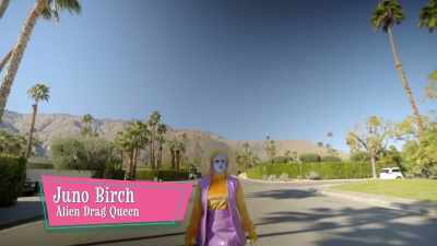 Hello. I'm Juno Birch
and I'm a stunning alien drag queen. - Trixie Motel