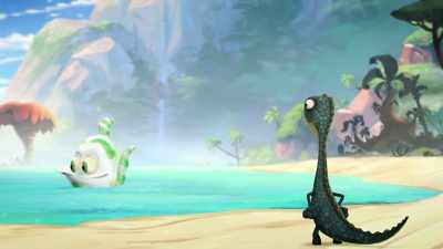 Hello, Plunk! Wanna come explore
my favorite hiding spots? - Gigantosaurus