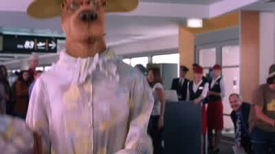Hello. Sorry. They don't allow big dogs on the plane. - Scooby Doo