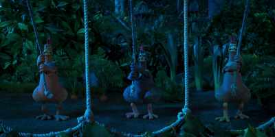 -[hens straining]
-[pulleys squeaking] - Chicken Run: Dawn of the Nugget