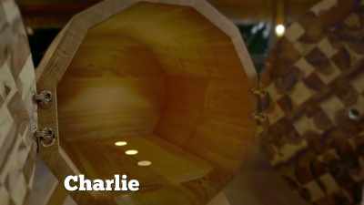 Her 12-sided geometric barrel
is fronted - Handmade: Britain's Best Woodworker
