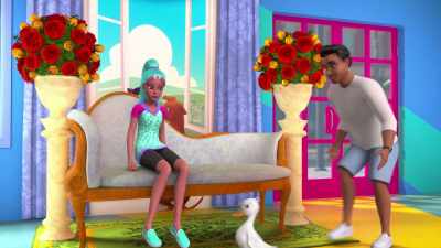 -Her. And she's fine.
-[quacks] - Barbie: A Touch of Magic