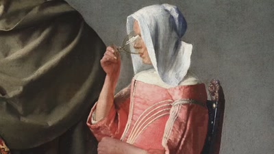 Her face is framed
by a clean, white hat - Vermeer: The Greatest Exhibition