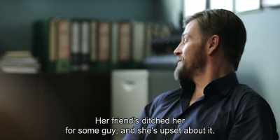 Her friend's ditched her
for some guy, and she's upset about it. - The Weekend Away
