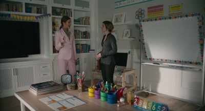 Her teacher Ellen
arrives at 9:00 a.m, - Justine
