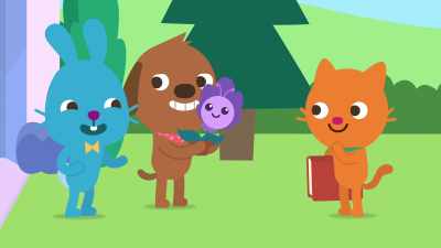 Herb is happy when I hold him in my arms. - Sago Mini Friends