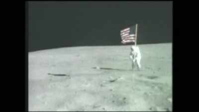 Here is another case where
the flag is moving - American Moon