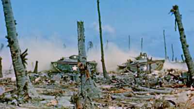 Here they built
pillboxes just as strong, - The Pacific War in Color