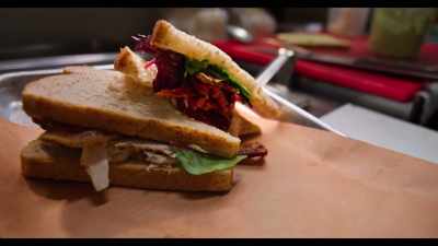Here comes, like,
an artisanal turkey sandwich - Somebody Feed Phil