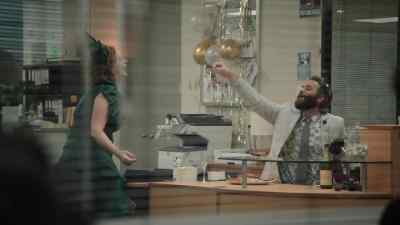 -Here you go, oh.
-[both chuckle] - The Office