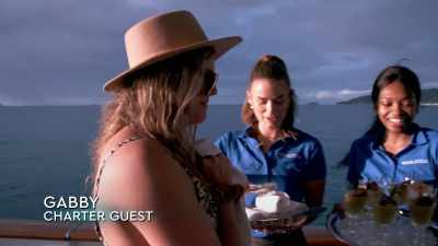 - Here you go. Thank you.
- Oh, my goodness. - Below Deck Down Under