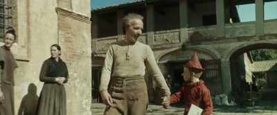 - Here. Hi. Pinocchio.
- Hello Dad. - Pinocchio