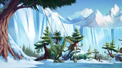 Here, this hidden vine
will hold us up - Gigantosaurus