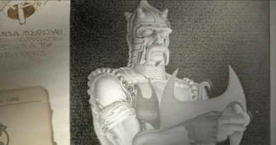 Here, I have Polish eagle,
reduced to double-bladed axe, - Struggle: The Life and Lost Art of Szukalski