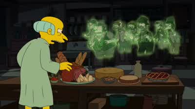 Here, my peckish vapors. - The Simpsons