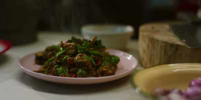 Here is our restaurant's signature dish:
stir-fried eel with chile. - Omnivore