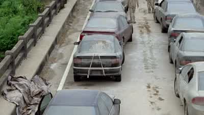 Here. Food and water. C'mon. I'll take you to the bridge. Try not to fall off this time. - The Walking Dead