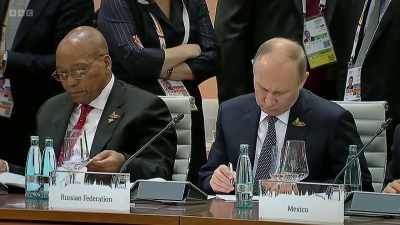 Here, he would have
his first face-to-face meeting - Putin vs the West